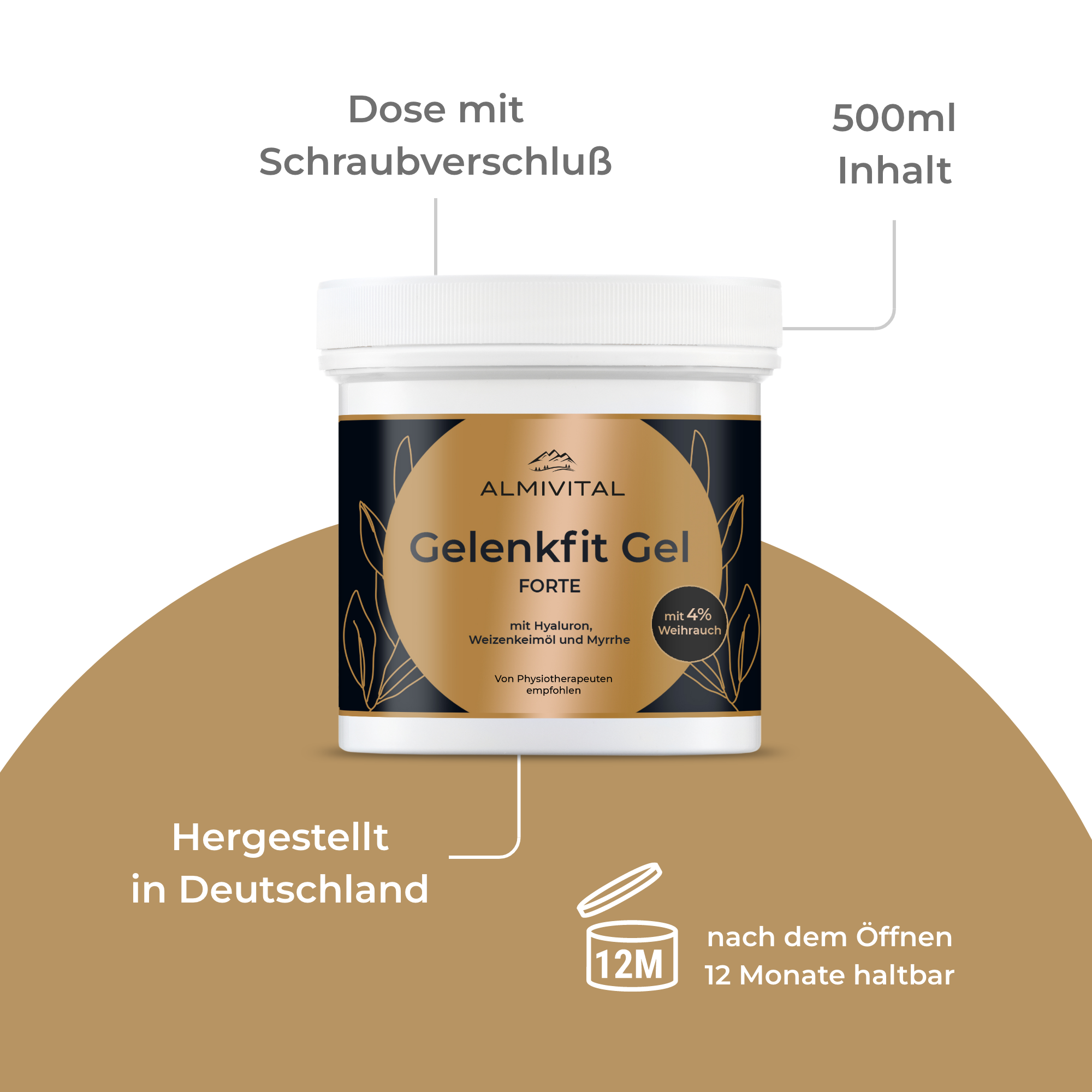 ALMIVITAL Gelenkfit Gel Forte mit Weizenkeimöl und Myrrhe 250ml