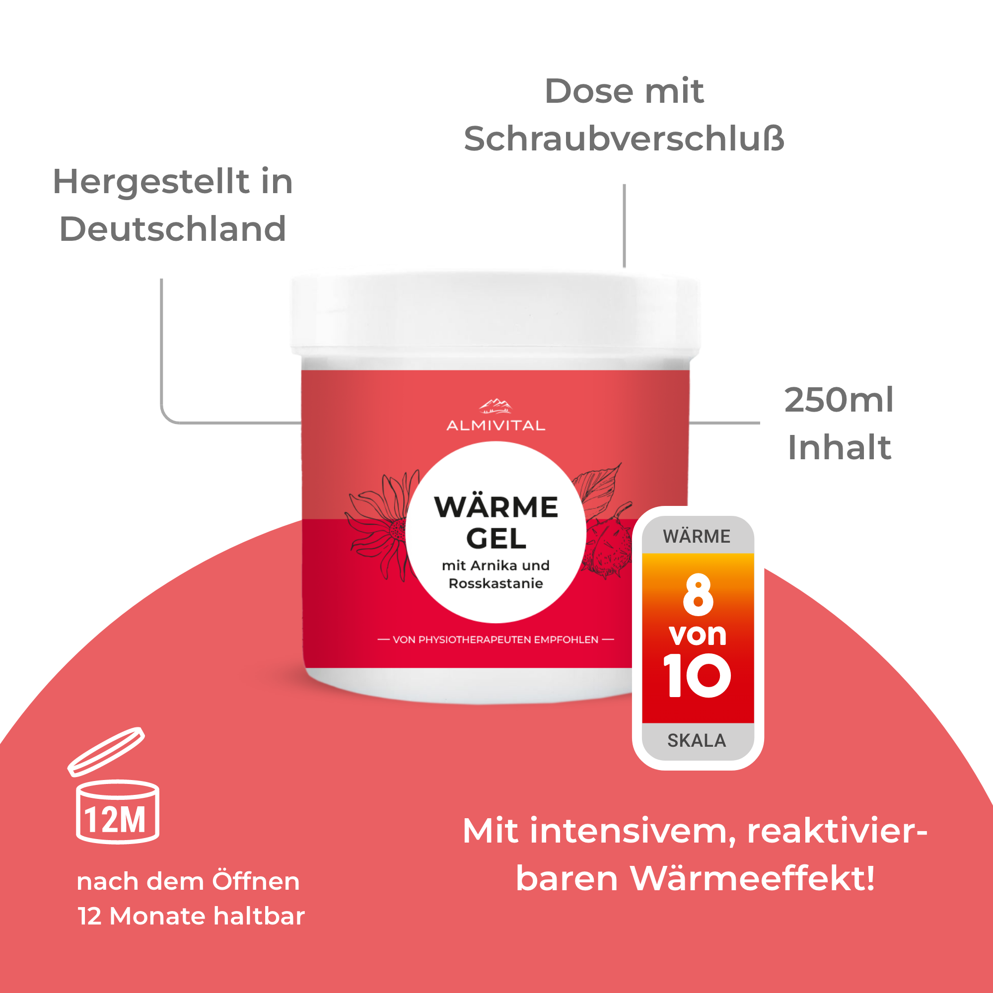 ALMIVITAL Wärmegel 500 ml – Tiefenwirksame Entspannung für beanspruchte Muskeln