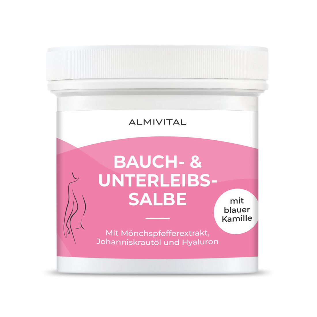 ALMIVITAL Bauch- und Unterleibssalbe – Wohltuende Pflege und Entspannung für Bauch und Unterleib mit blauer Kamille 250ml