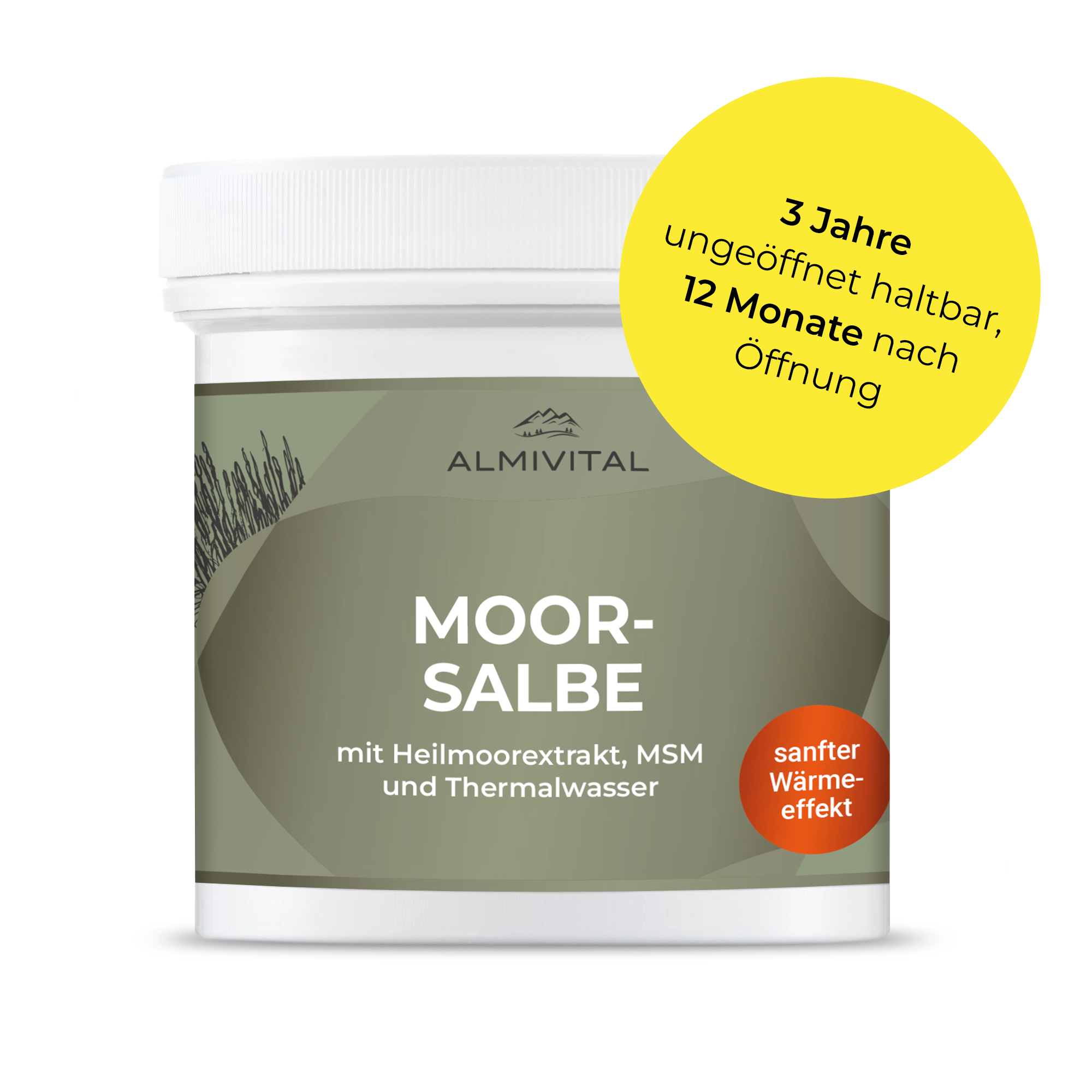 ALMIVITAL Heilmoorsalbe 500ml – Intensive Pflege mit 6 Stunden Wärmeeffekt, Heilmoorextrakt und MSM