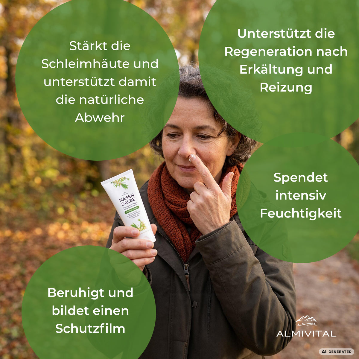 ALMIVITAL Nasensalbe mit Cajeputöl und Edelweiß Extrakt 100ml