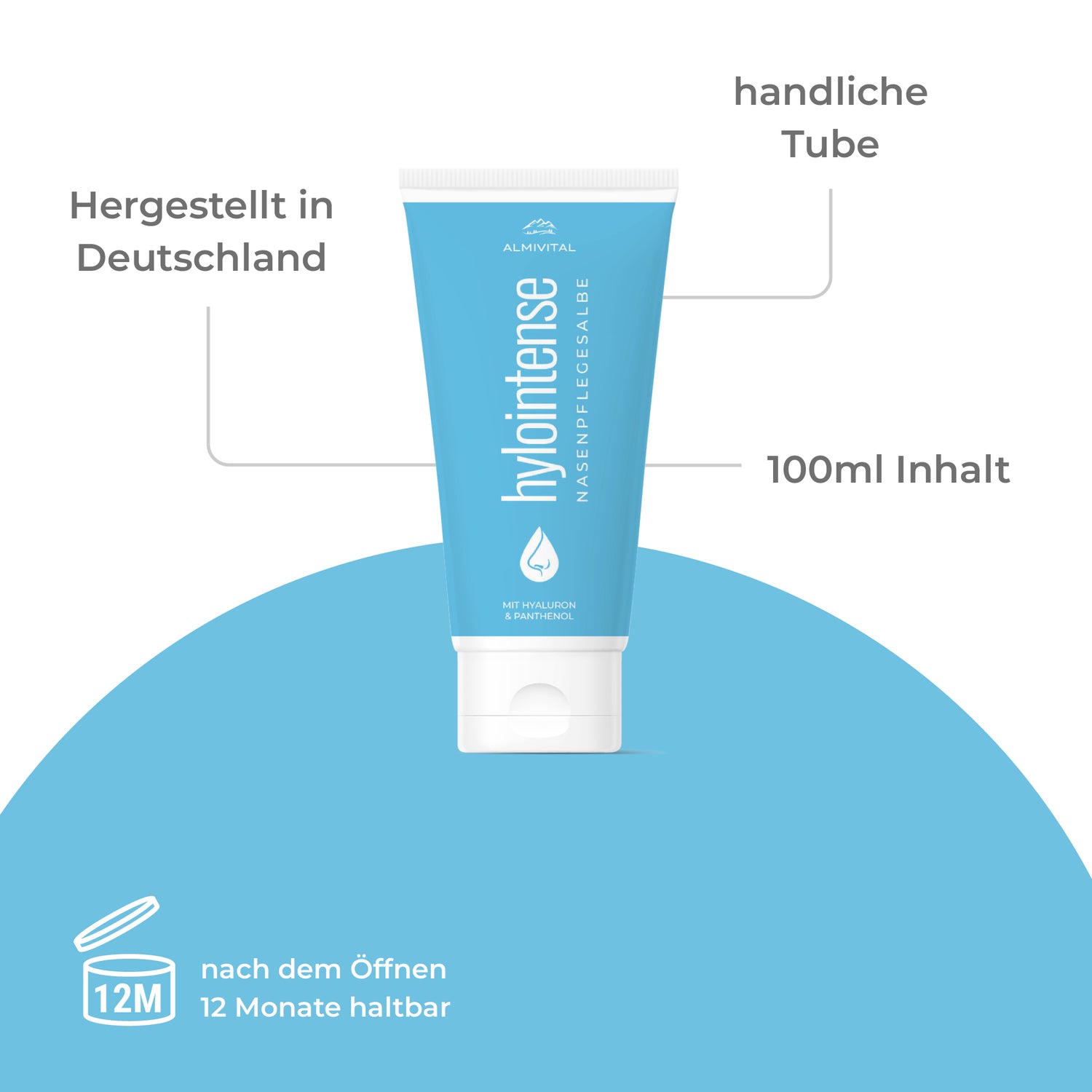 ALMIVITAL Hylointense Nasensalbe 100 ml – Sanfte Pflege für wunde Nasen