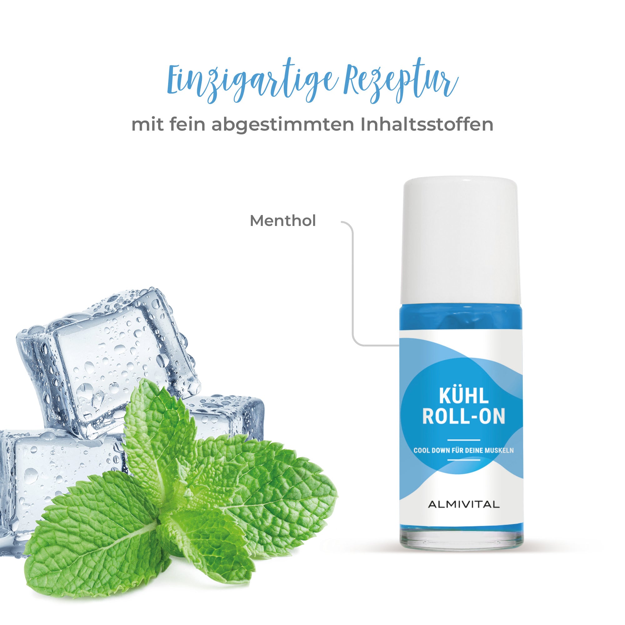 ALMIVITAL Kühl Roll-On 50 ml – mit Minze, Menthol und Kampher