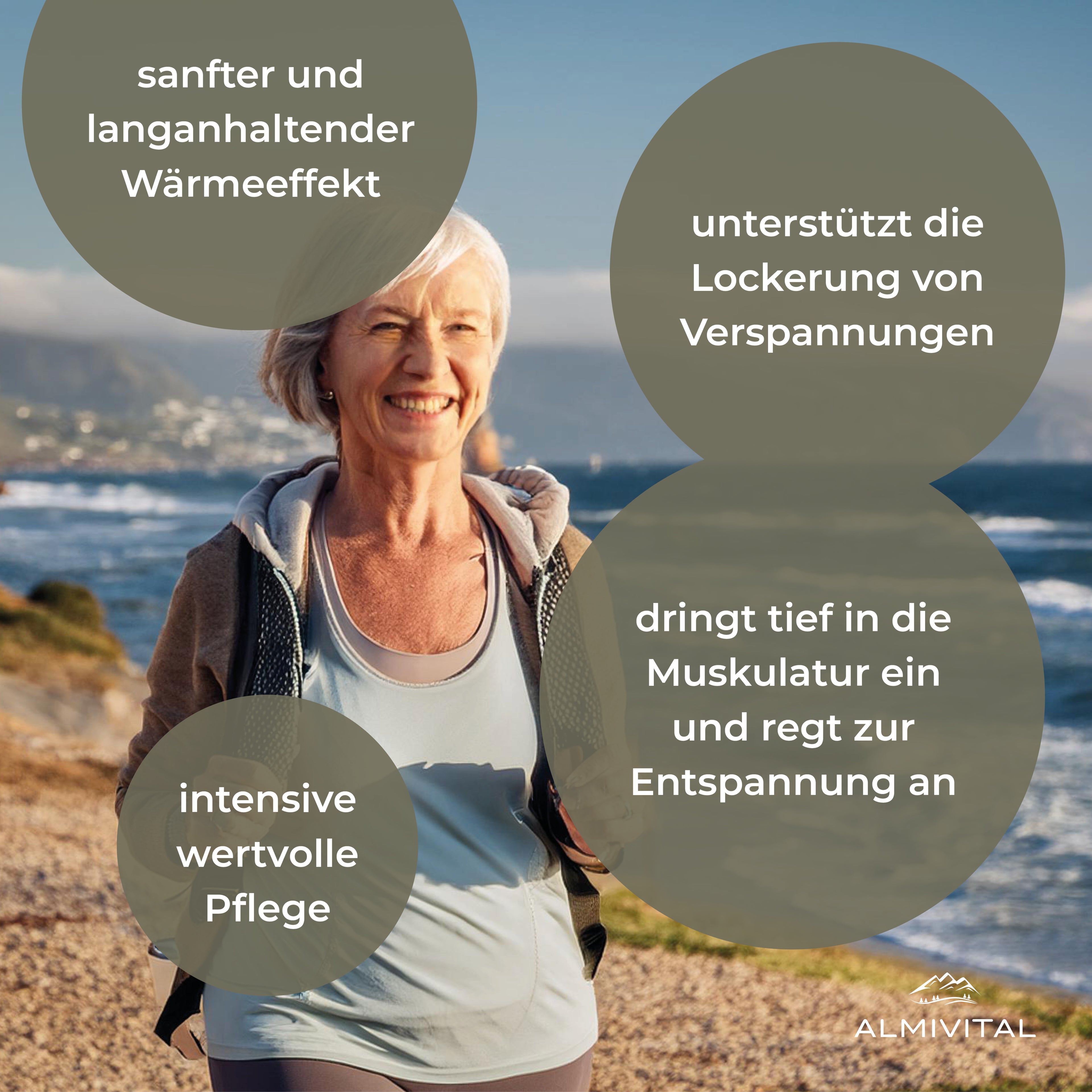 ALMIVITAL Heilmoorsalbe 500ml – Intensive Pflege mit 6 Stunden Wärmeeffekt, Heilmoorextrakt und MSM