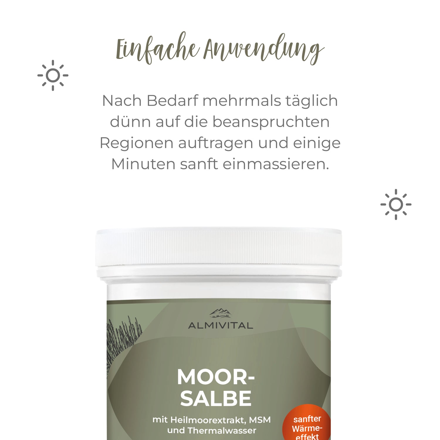 ALMIVITAL Heilmoorsalbe 500ml – Intensive Pflege mit 6 Stunden Wärmeeffekt, Heilmoorextrakt und MSM