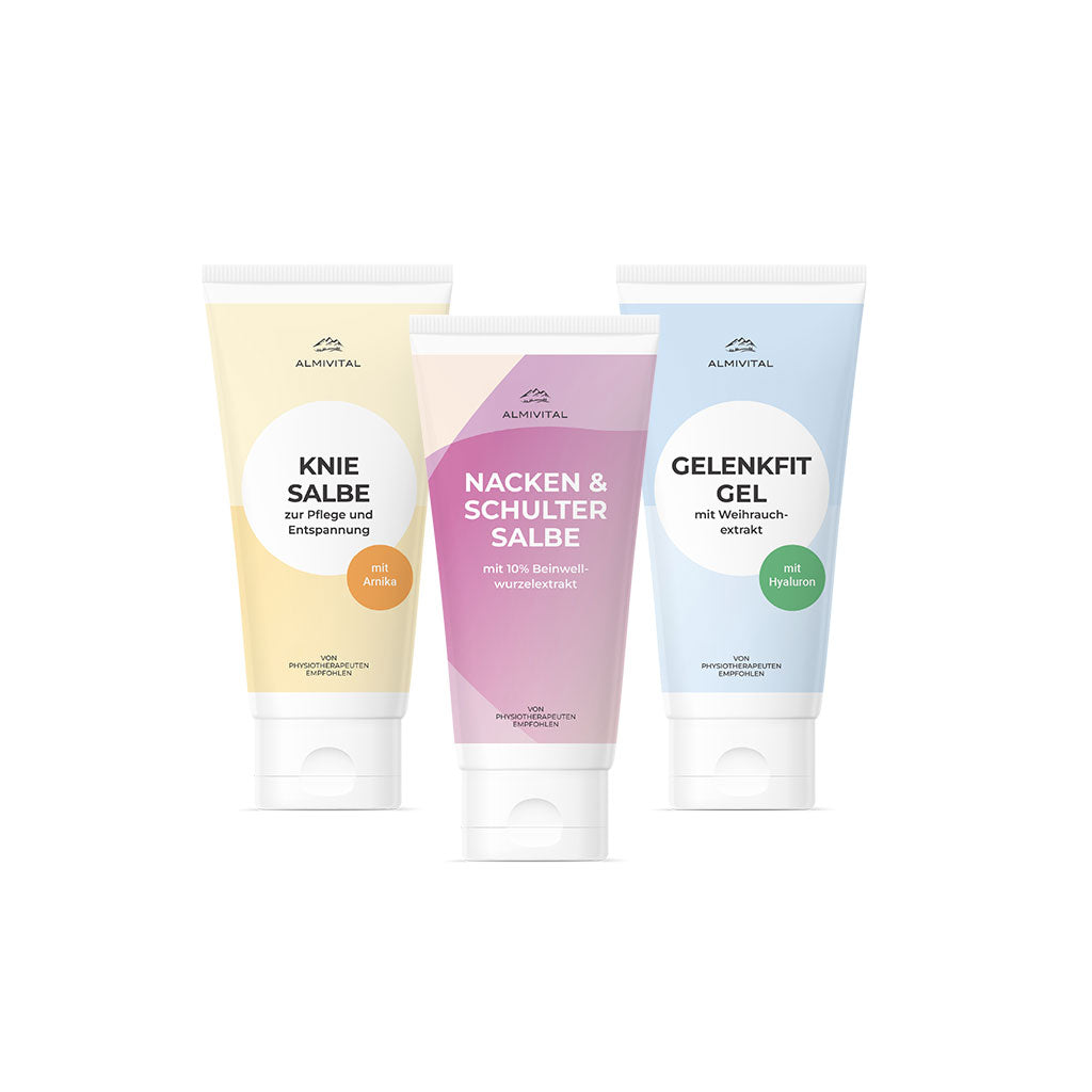 ALMIVITAL Aktiv-Set Knie, Nacken &amp; Gelenke 3x 100ml