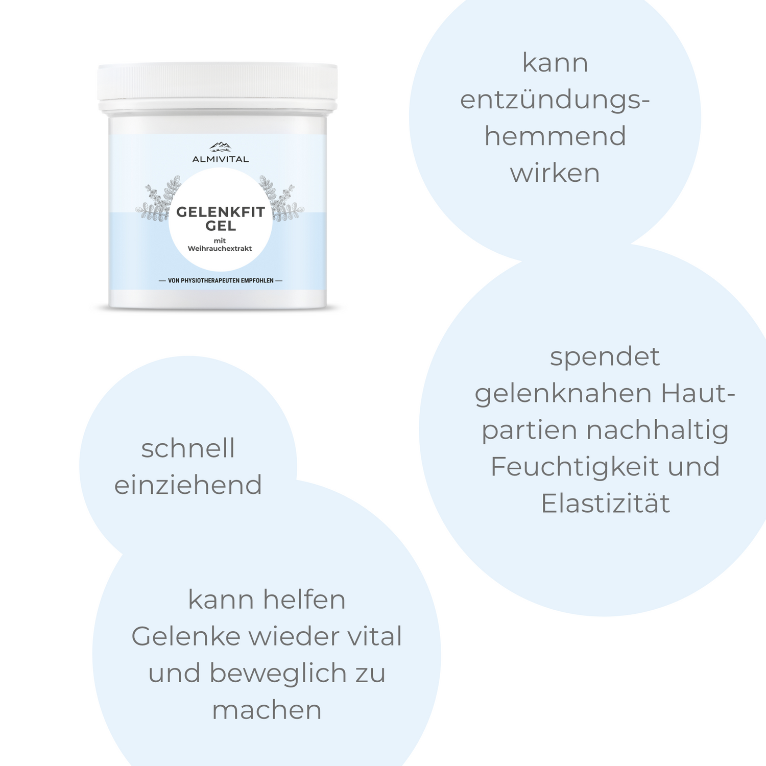 ALMIVITAL Gelenkfit Gel 250 ml – Wohltuende Pflege für Gelenke mit Weihrauch &amp; Hyaluron