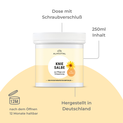 ALMIVITAL Kniesalbe 250 ml – Beruhigende Pflege und Erleichterung für beanspruchte Knie
