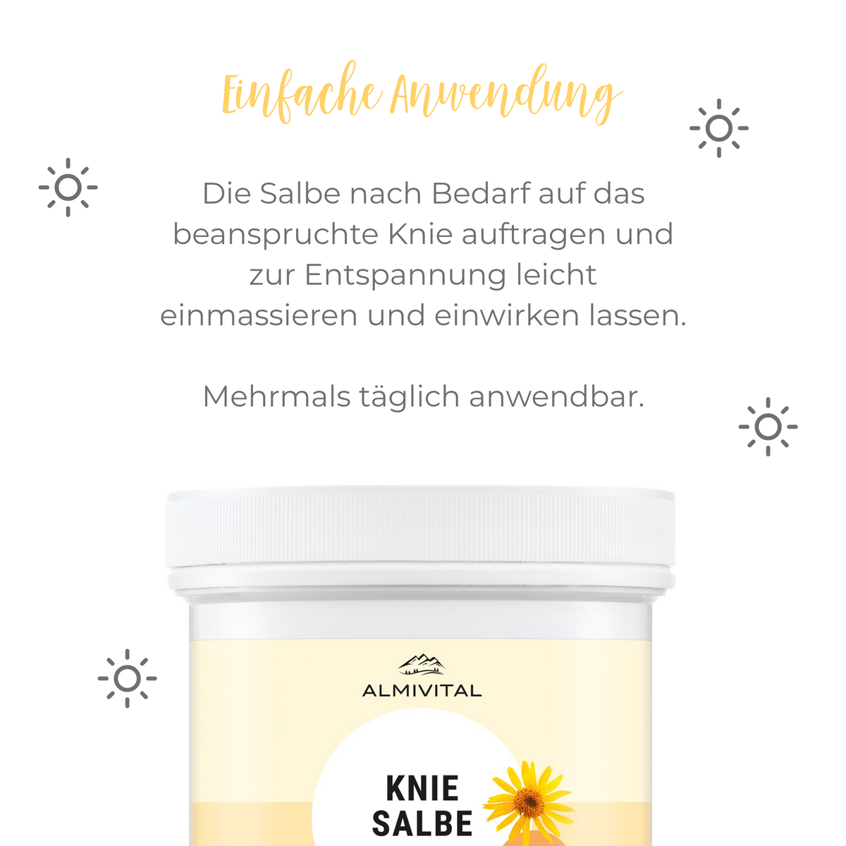 ALMIVITAL Kniesalbe 250 ml – Beruhigende Pflege und Erleichterung für beanspruchte Knie