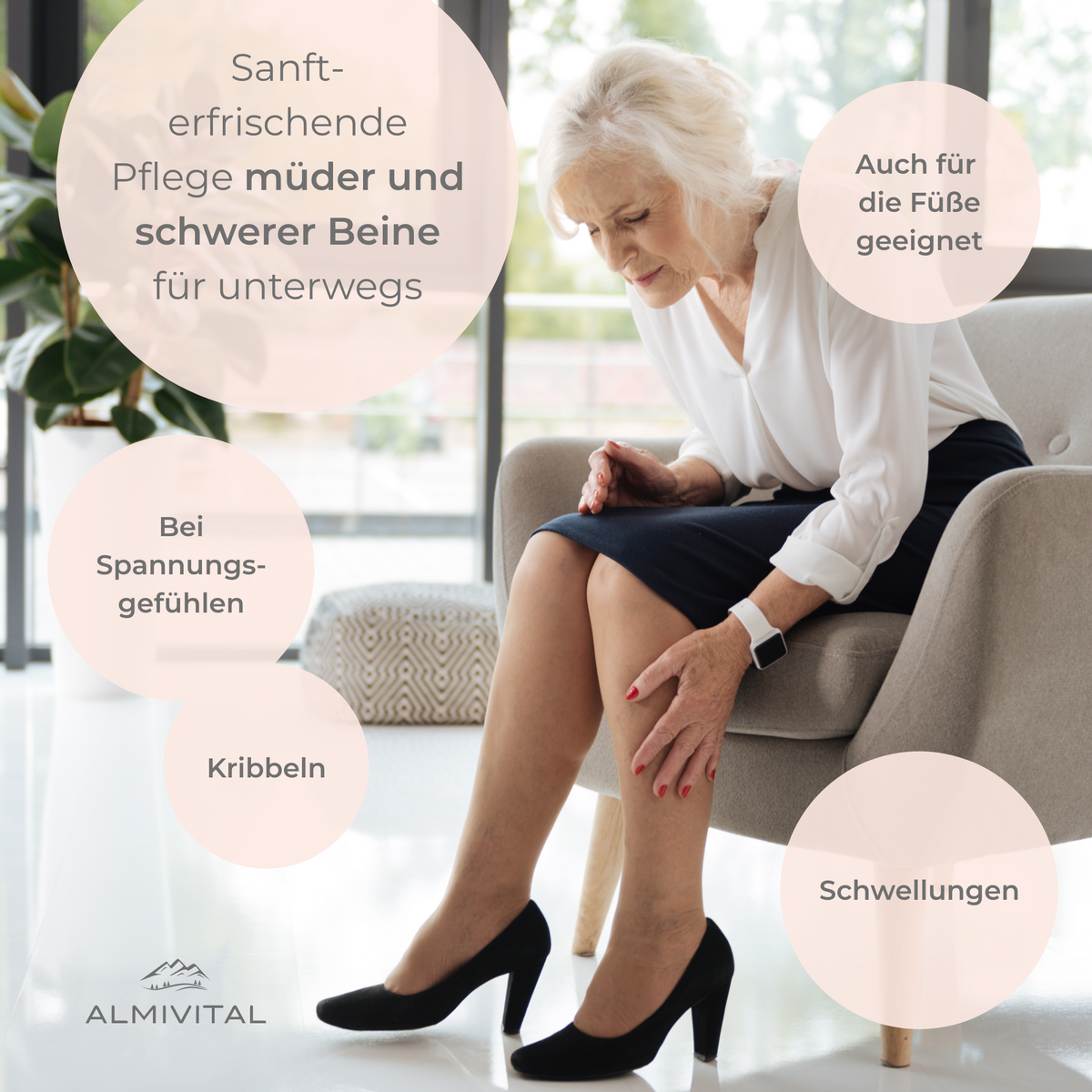 ALMIVITAL Leichte Beine Spray 250 ml – Erfrischung und Pflege für müde Beine