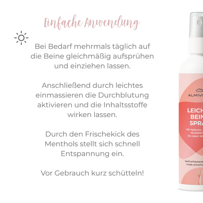 ALMIVITAL Leichte Beine Spray 250 ml – Erfrischung und Pflege für müde Beine