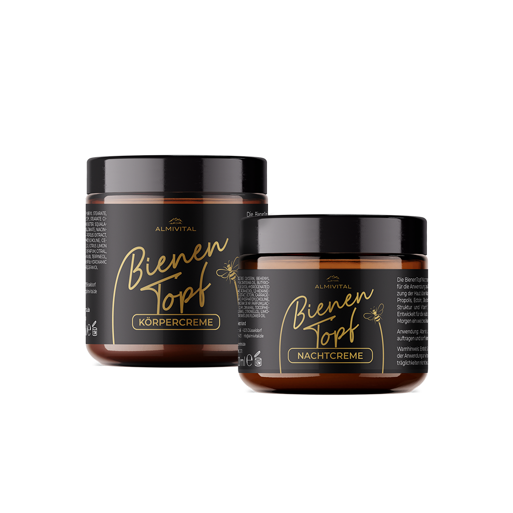 ALMIVITAL BienenTopf Set, Nachtcreme 100ml und Körpercreme 250ml