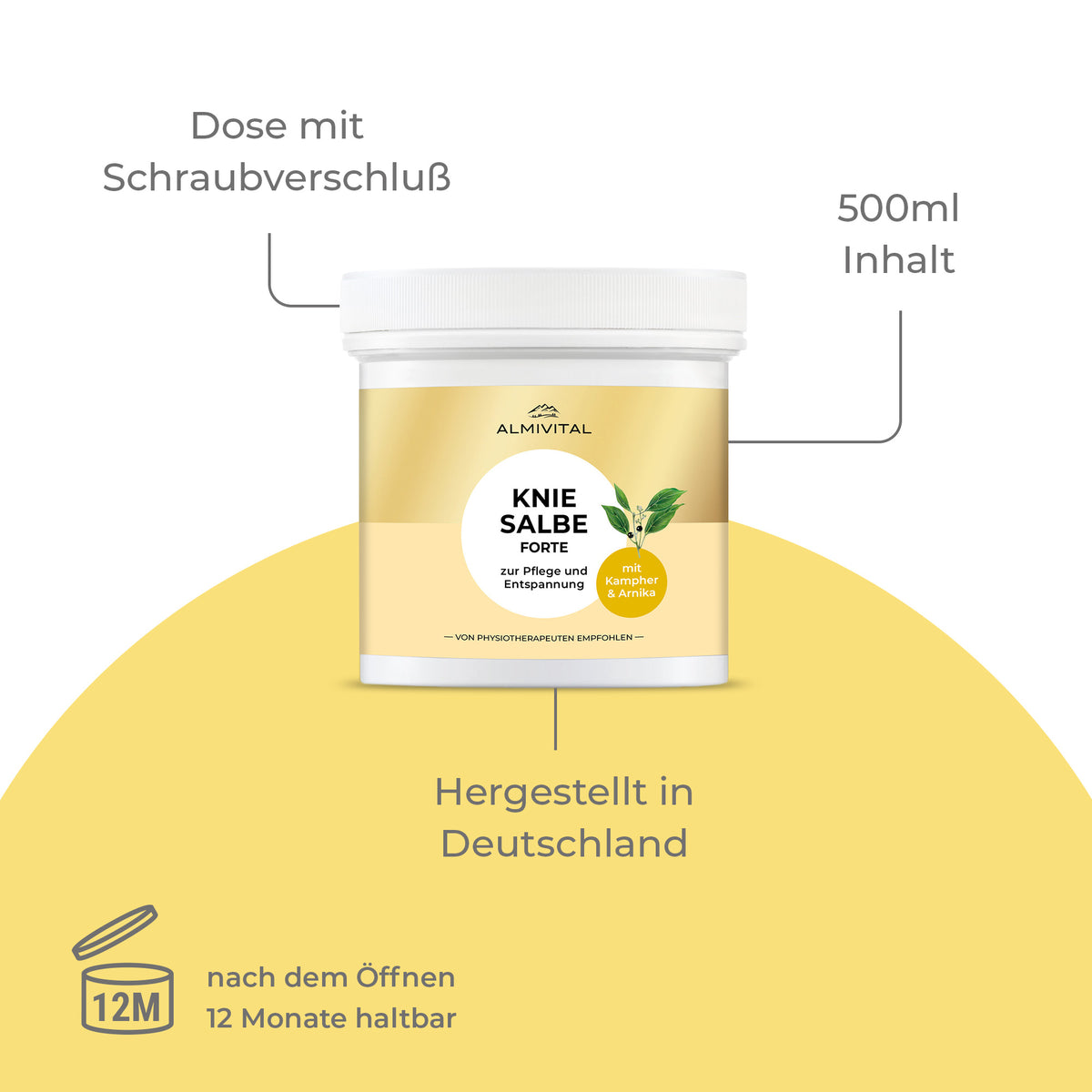 ALMIVITAL Kniesalbe FORTE 500 ml – Intensivpflege für stark beanspruchte Knie