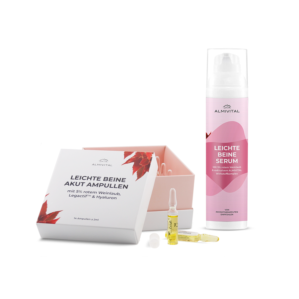 ALMIVITAL Leichte Beine Set- Akut Ampullen 14x2ml und Serum 200ml