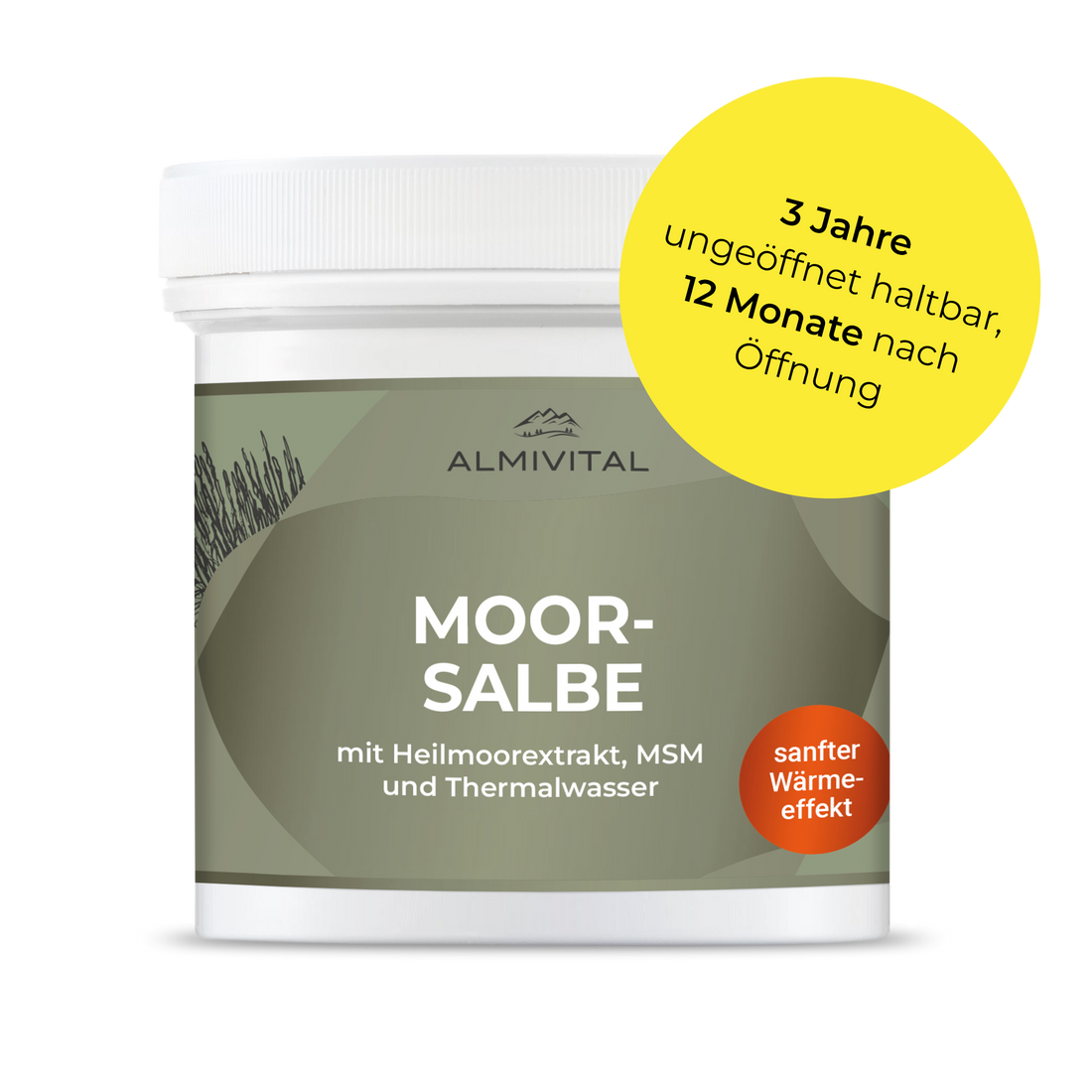 ALMIVITAL Heilmoorsalbe 500ml – Intensive Pflege mit 6 Stunden Wärmeeffekt, Heilmoorextrakt und MSM