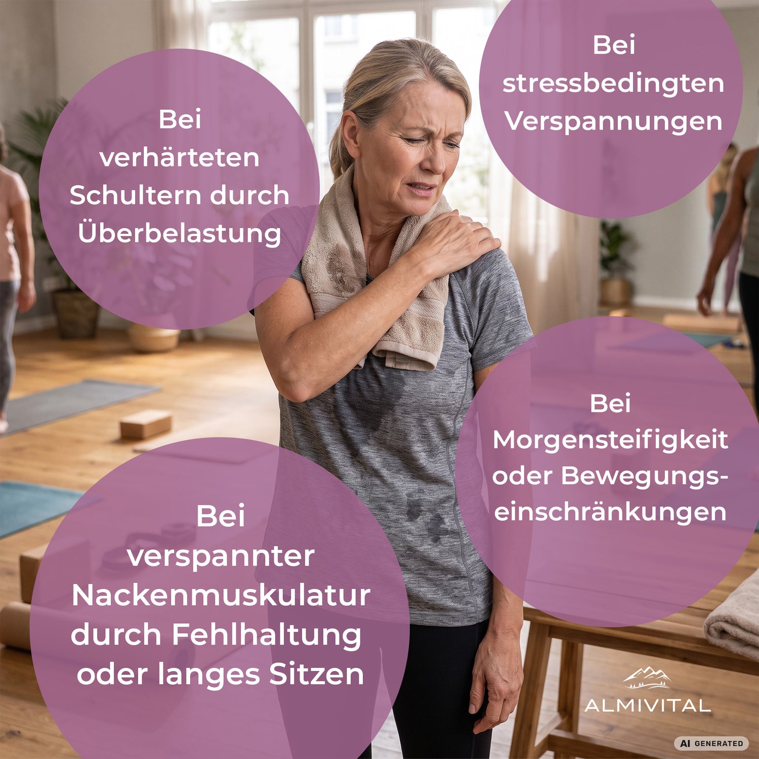 ALMIVITAL Nacken &amp; Schulter Salbe Forte mit  10% Beinwell &amp; Hyaluron – 500 ml XXL Pflege für Nacken &amp; Schultern