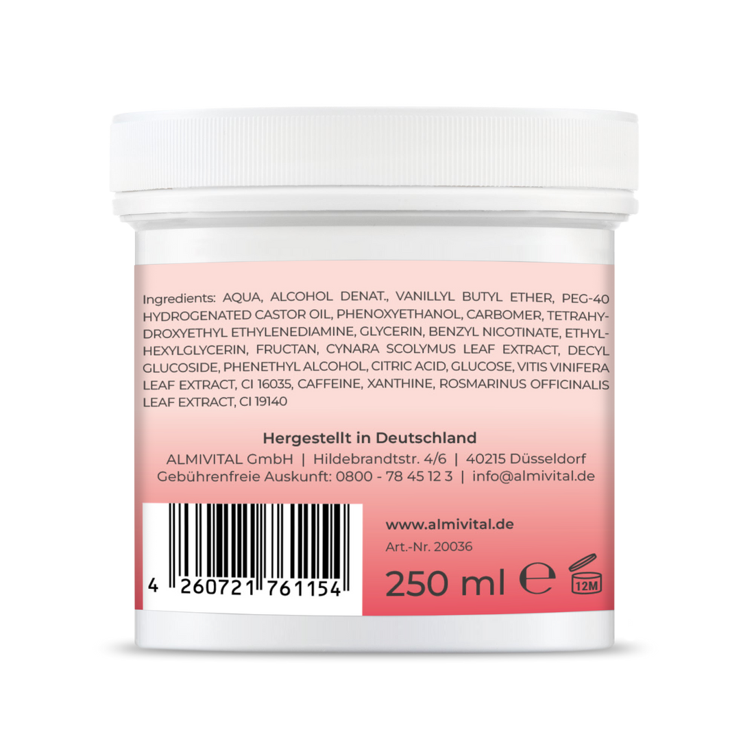 ALMIVITAL Wärme Aktiv-Gel mit SLIMEXIR® – mit Tiefenwirkung &amp; wohltuender Wärme 250ml