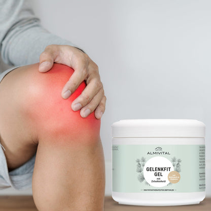 ALMIVITAL Gelenkfit Gel mit Zirbelkieferöl, Weihrauch und Hyaluron 500 ml