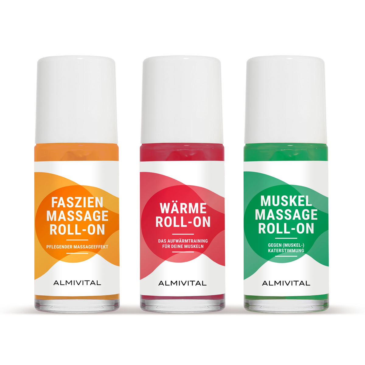 ALMIVITAL Roll-On Set 3 x 50 ml – Faszien, Muskelentspannung &amp; Wärmetherapie